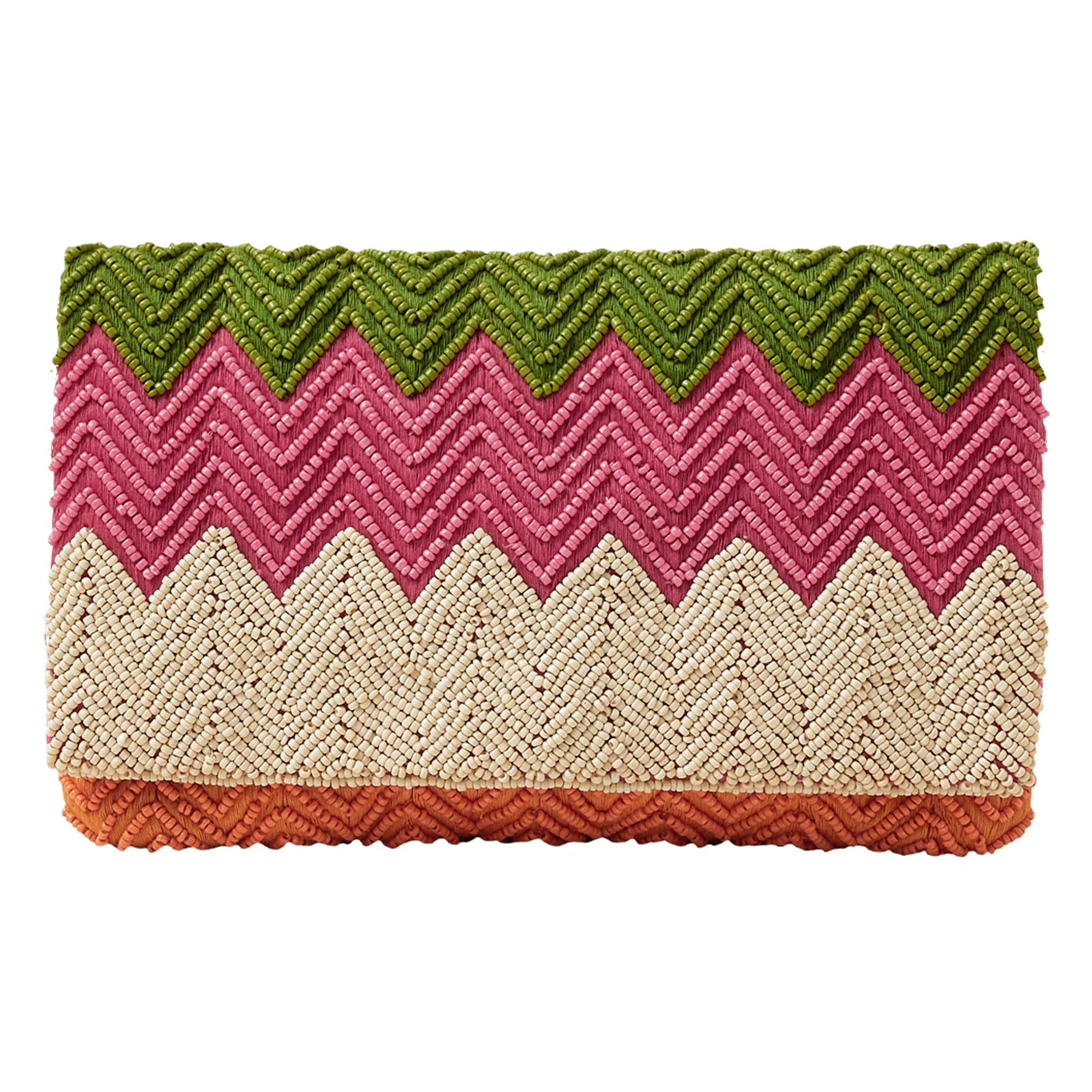 Accessorize London Women's Pink Zig Zag Clutch Bag