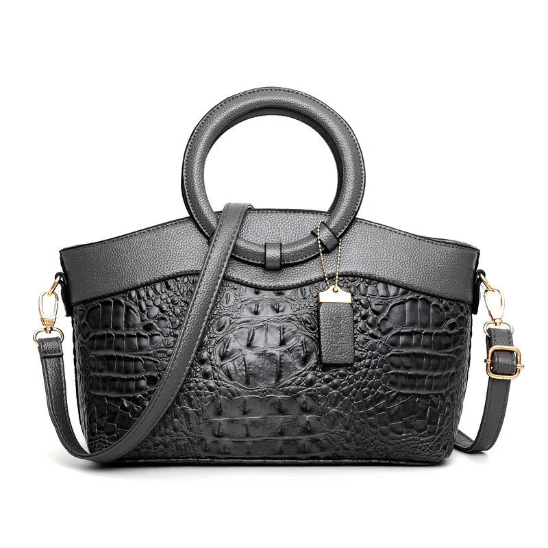 Genuine Leather Retro Colorful Crocodile Prints Luxury Designer Bags