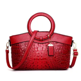 Genuine Leather Retro Colorful Crocodile Prints Luxury Designer Bags
