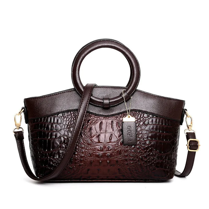 Genuine Leather Retro Colorful Crocodile Prints Luxury Designer Bags