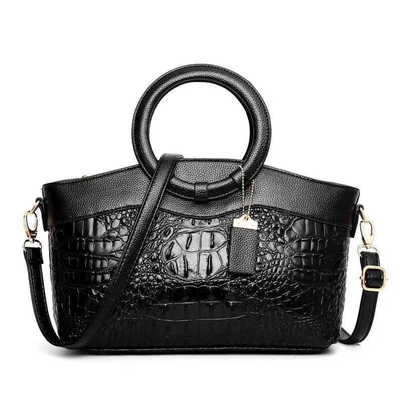 Genuine Leather Retro Colorful Crocodile Prints Luxury Designer Bags