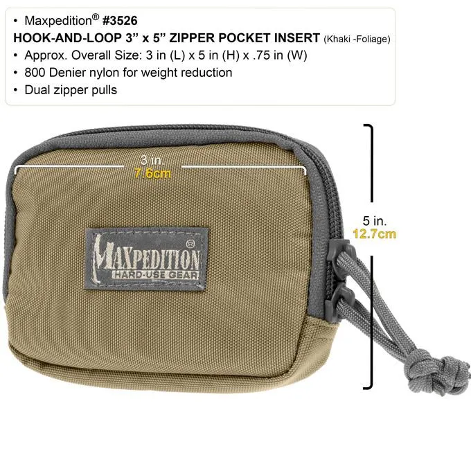 Hook & Loop 3" x 5" Zipper Pocket