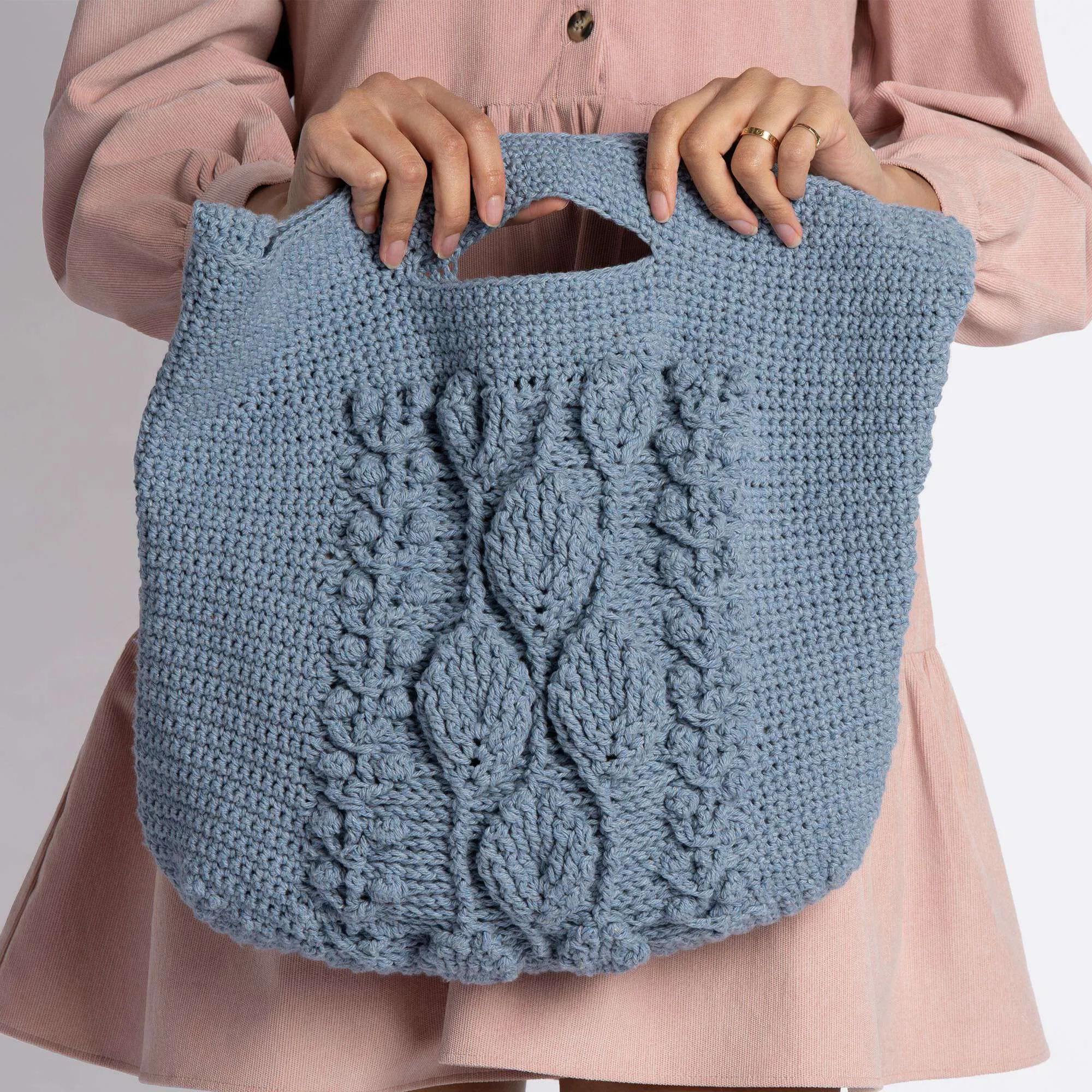 Lily Climbing Leaves Crochet Tote Bag