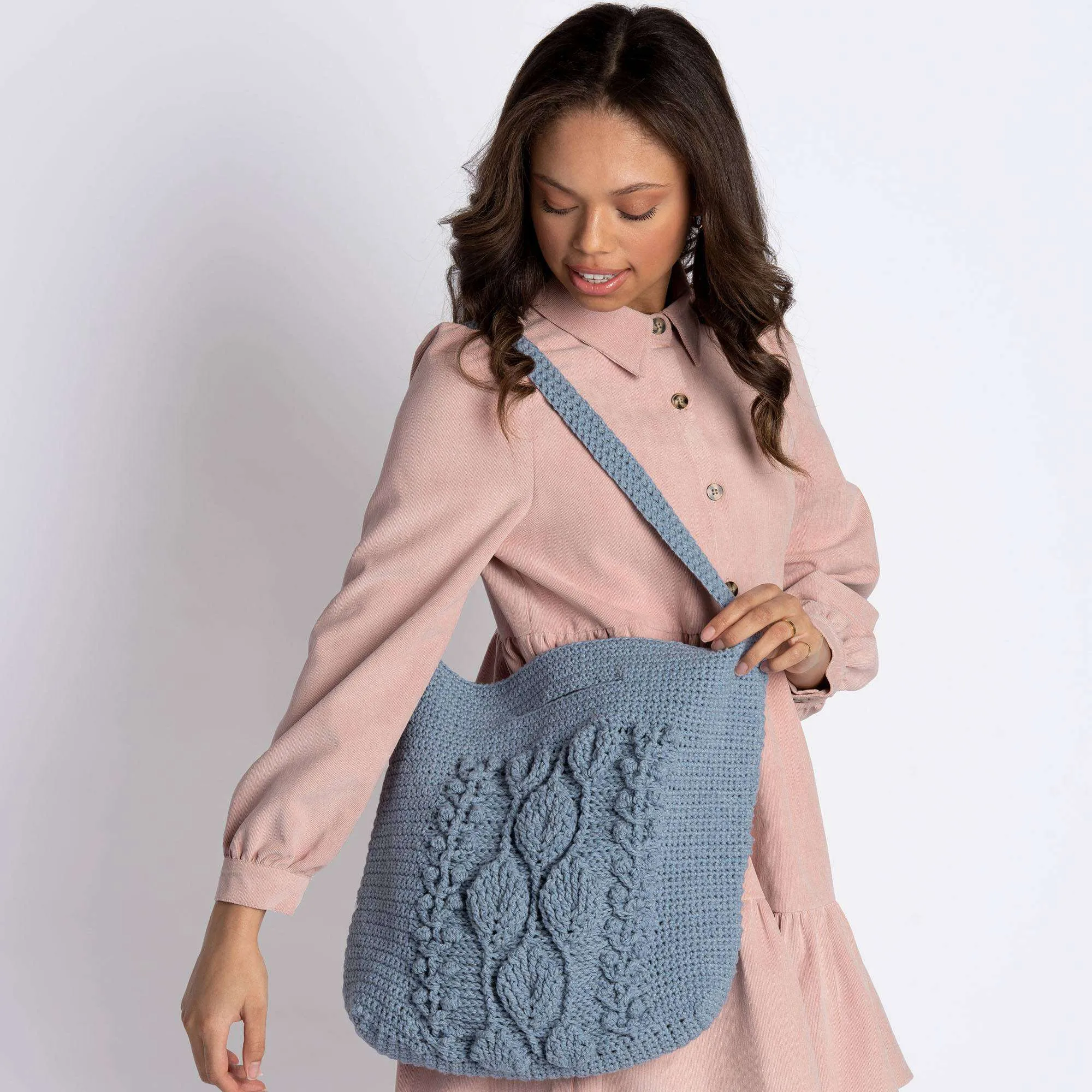 Lily Climbing Leaves Crochet Tote Bag