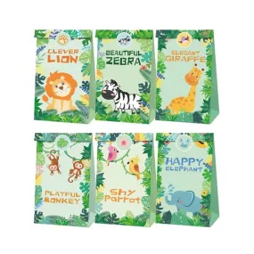 Paper Party Bag | Jungle Animal | 12 Pcs