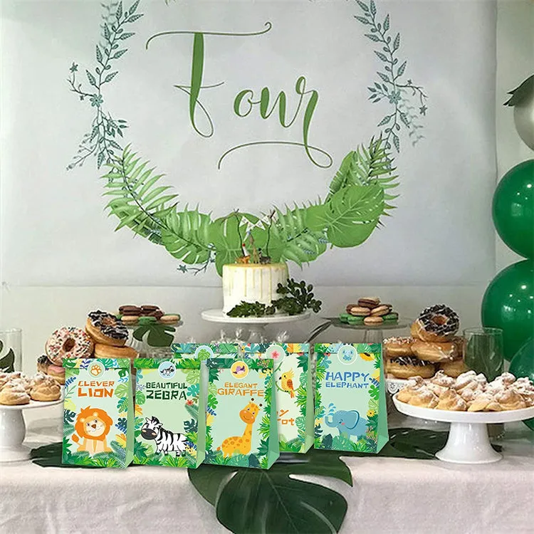 Paper Party Bag | Jungle Animal | 12 Pcs