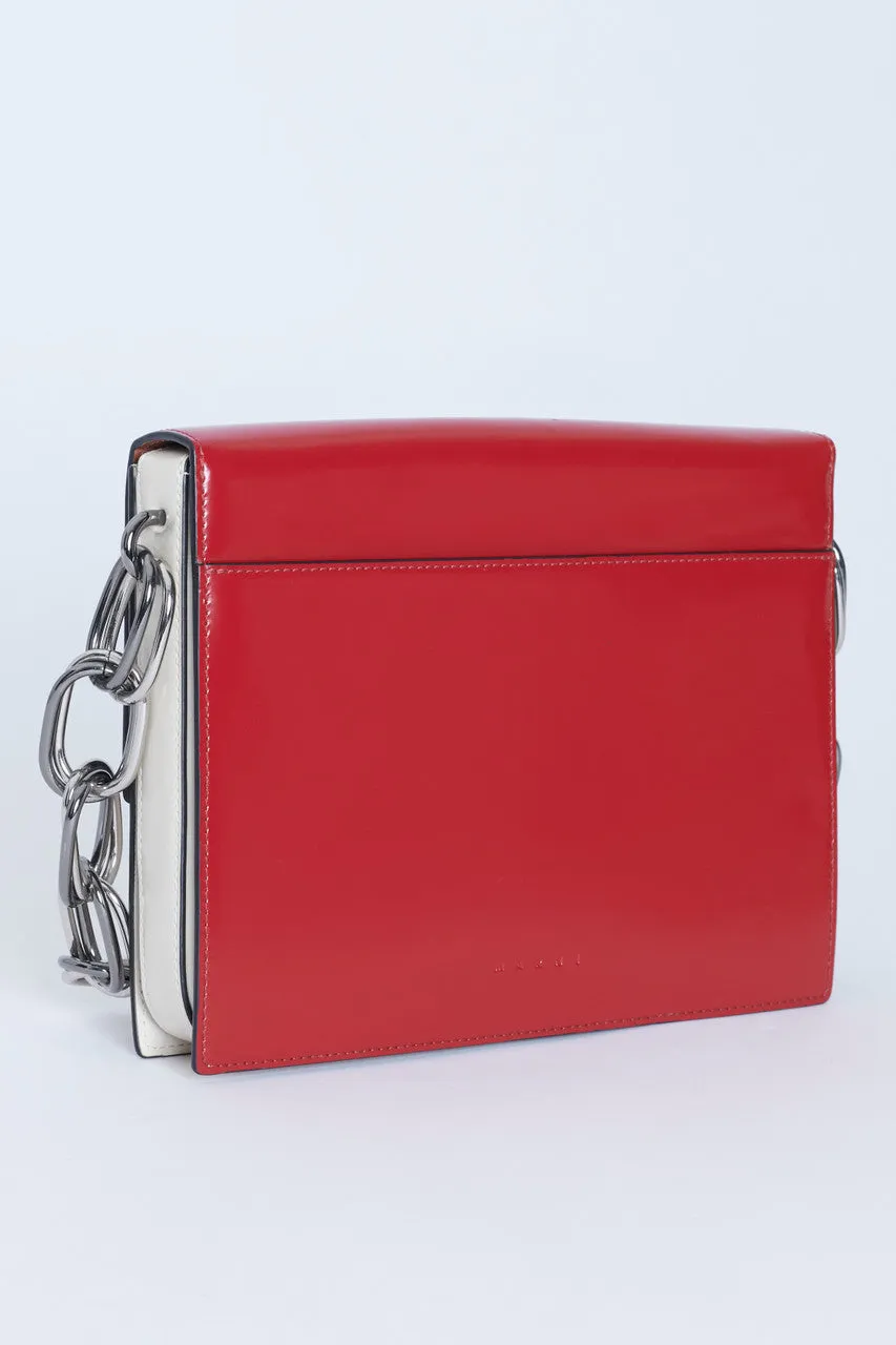 Red And Cream Leather Caddy Preowned Shoulder Bag