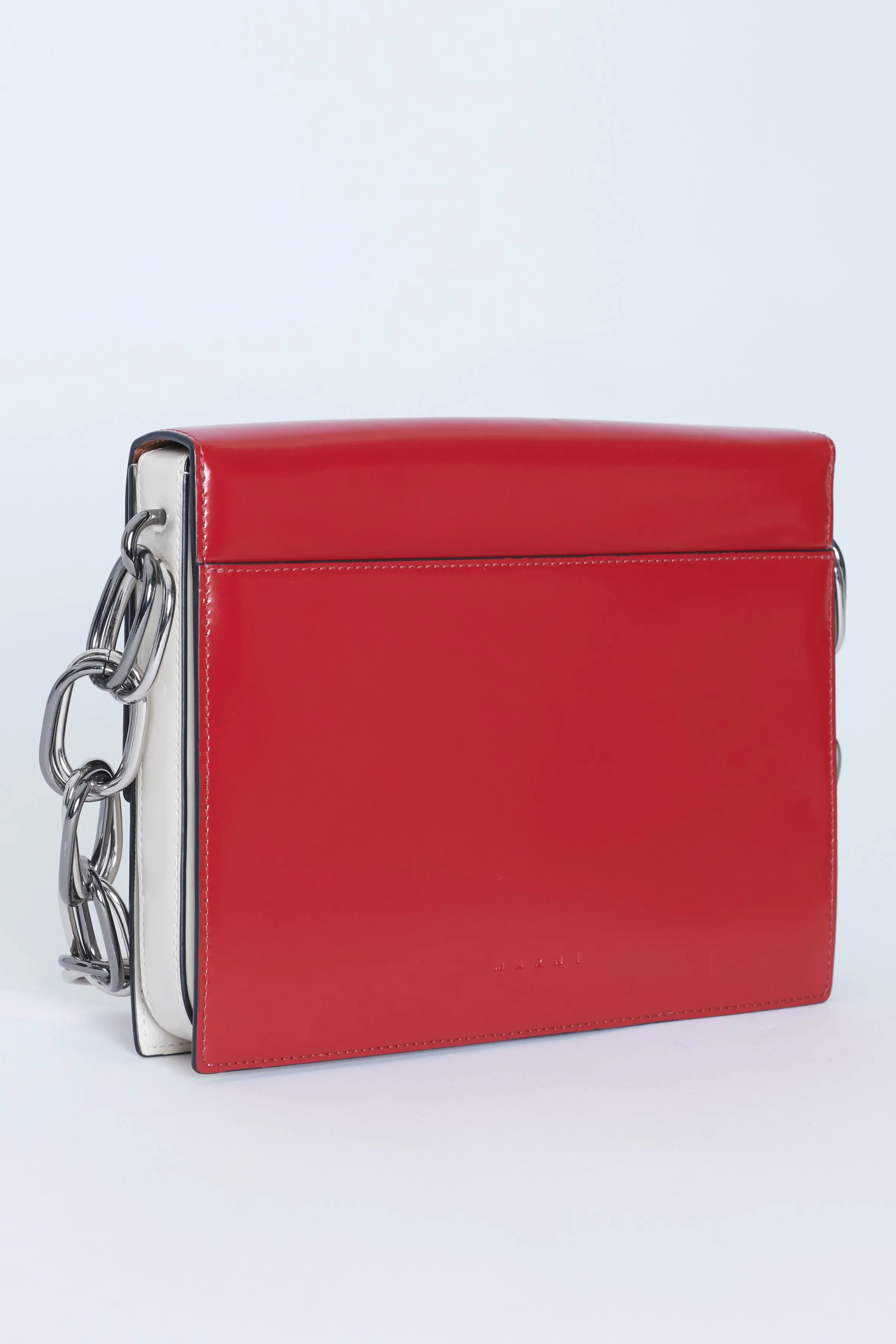 Red And Cream Leather Caddy Preowned Shoulder Bag