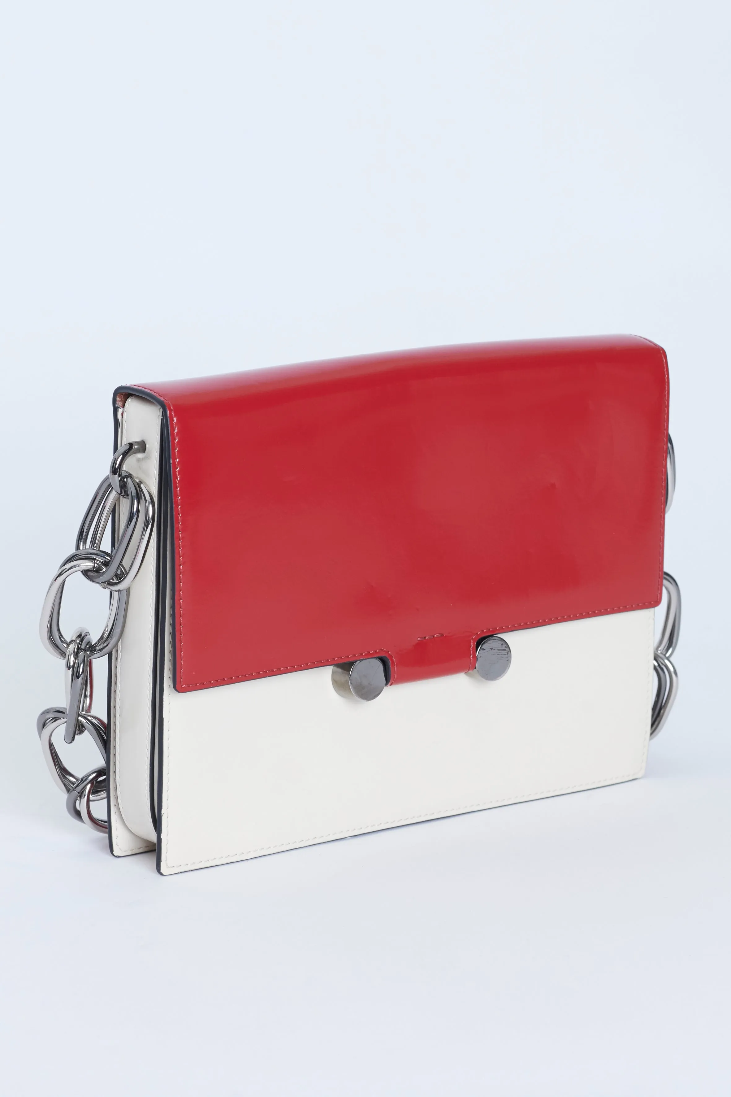 Red And Cream Leather Caddy Preowned Shoulder Bag