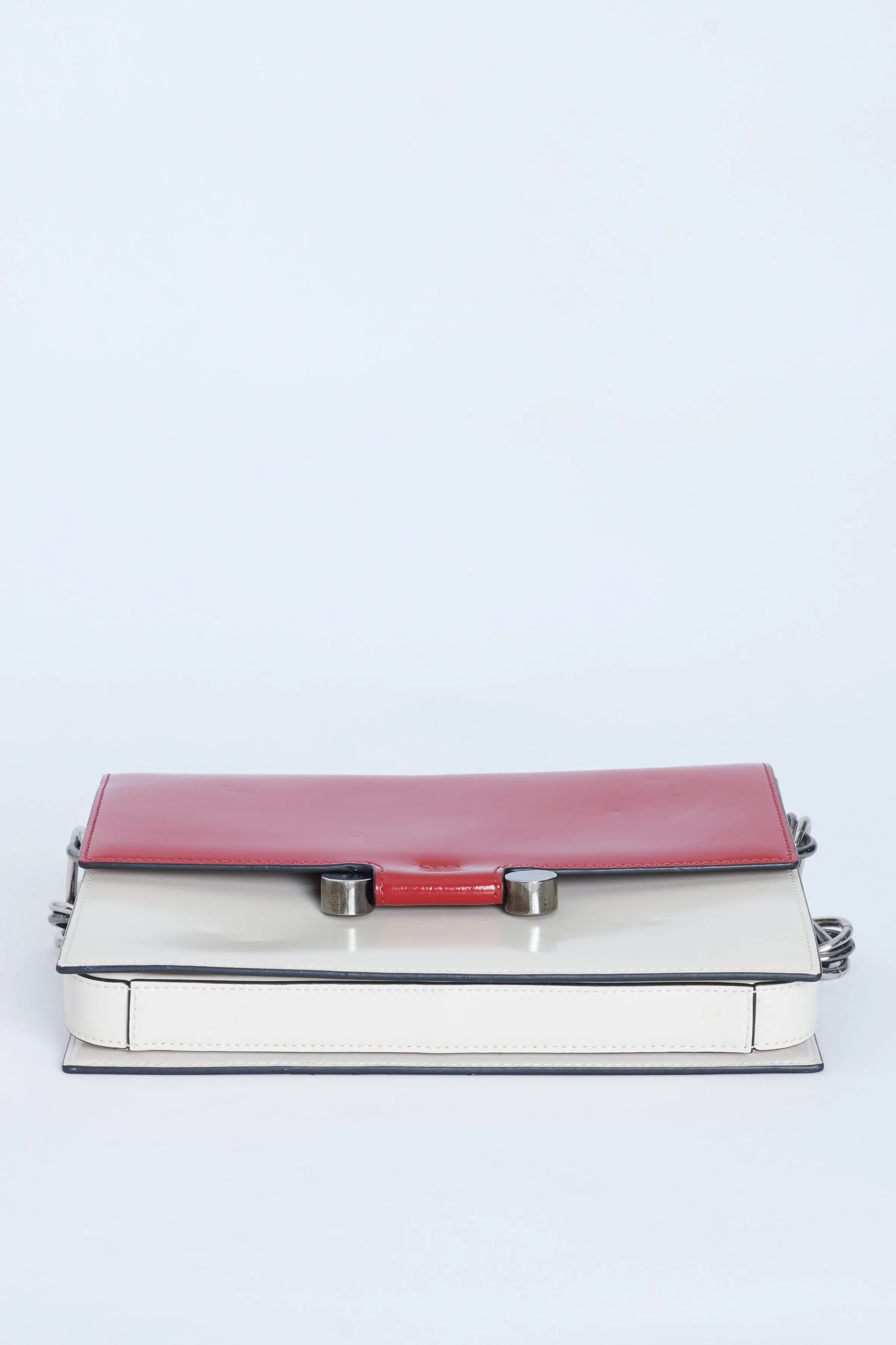 Red And Cream Leather Caddy Preowned Shoulder Bag