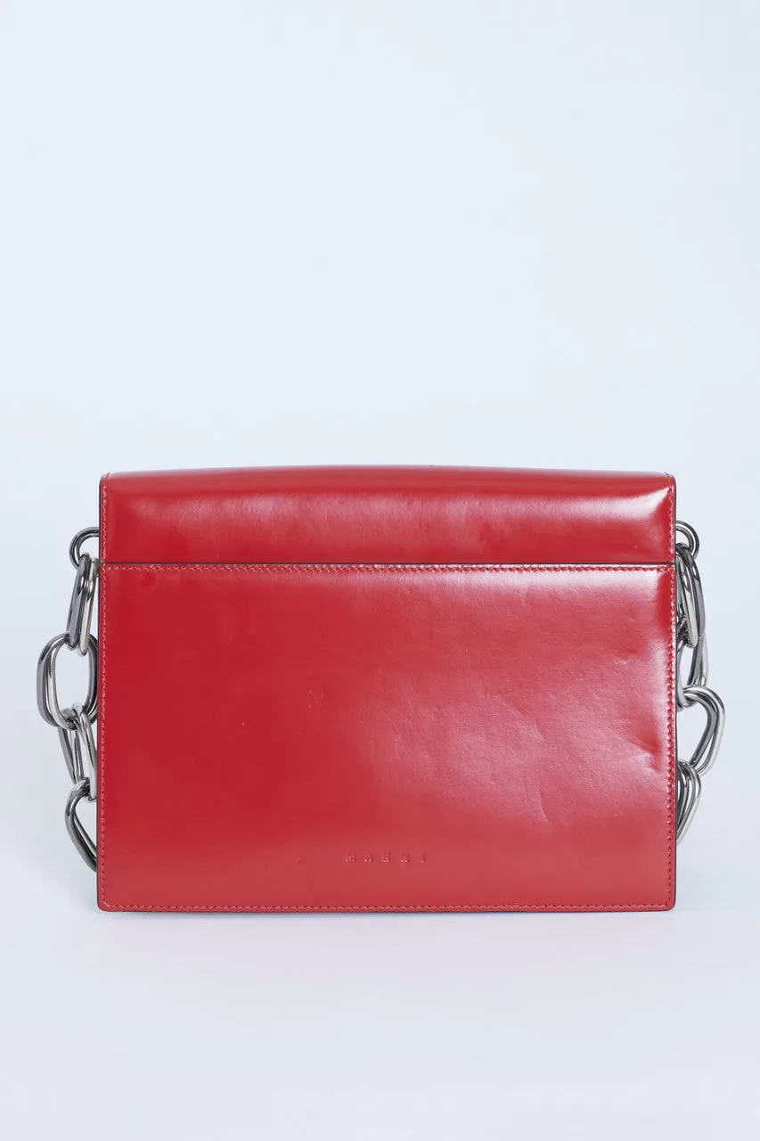 Red And Cream Leather Caddy Preowned Shoulder Bag