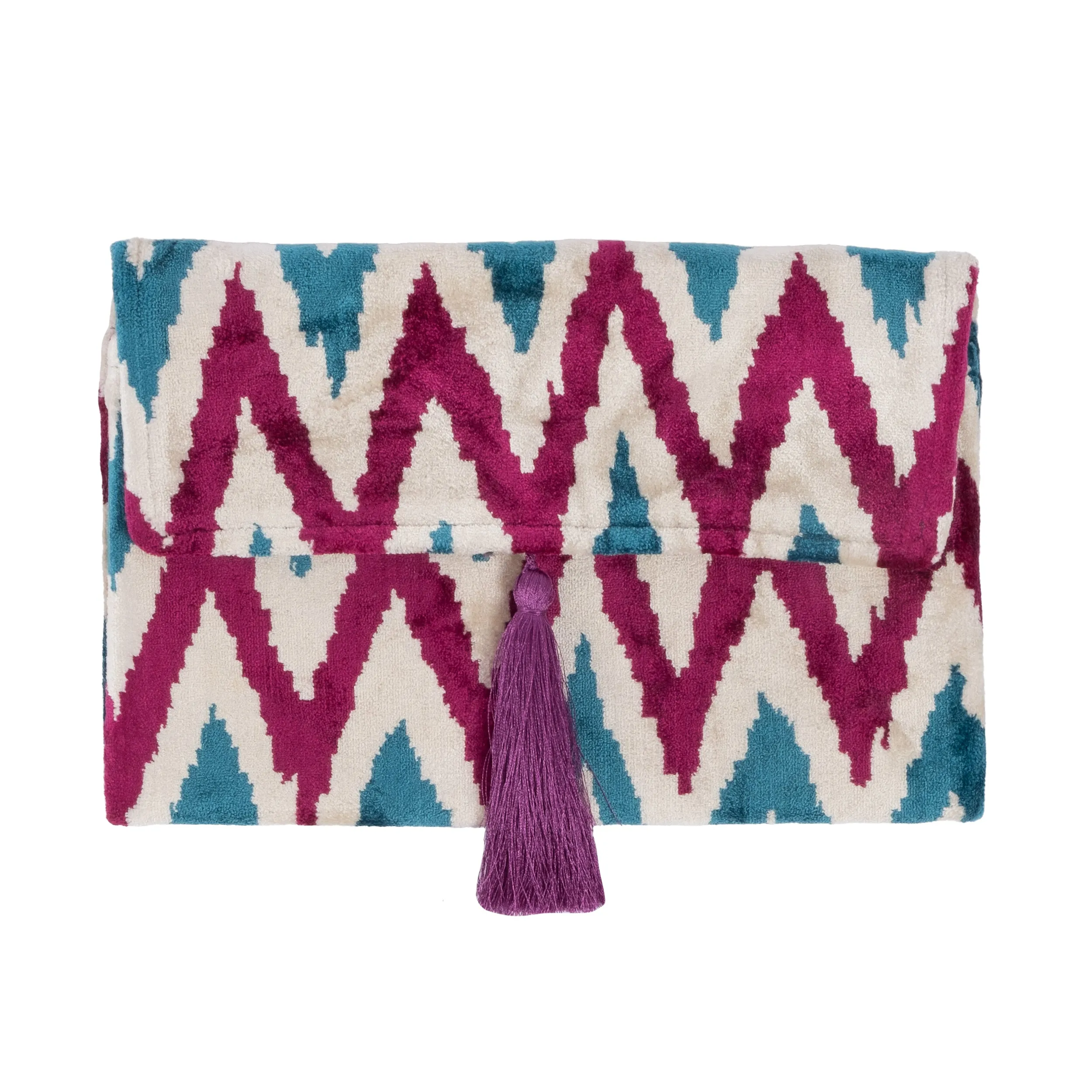 Silk Velvet IKAT Clutch