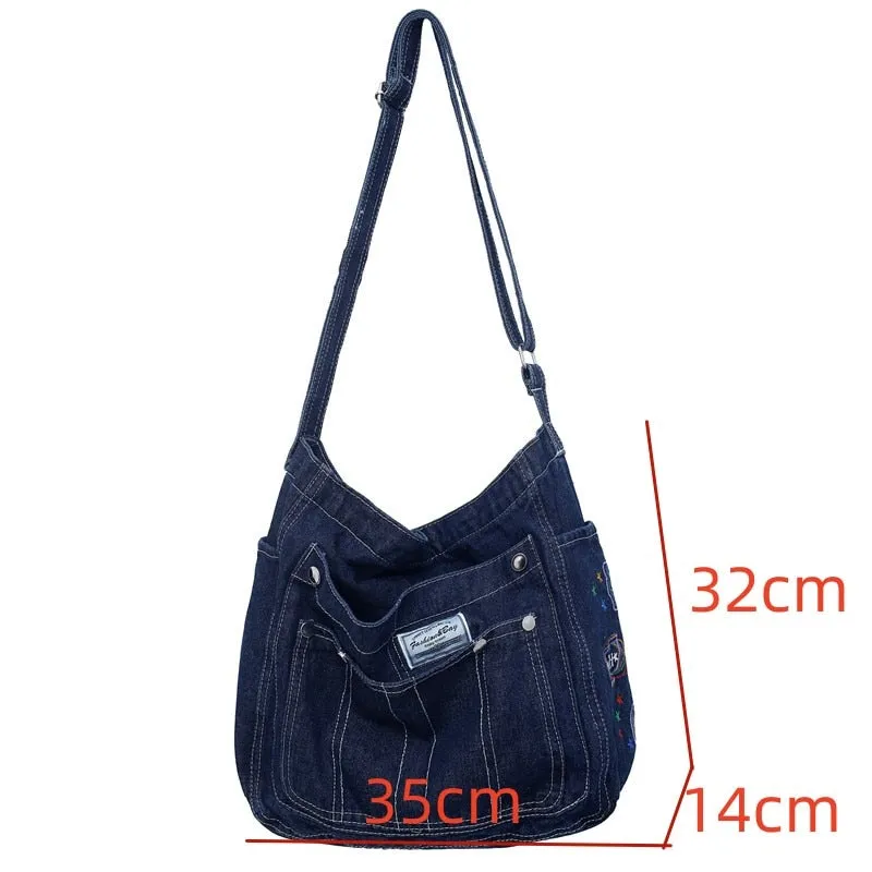 Sohiwoo Embroidered Canvas Shoulder Bag