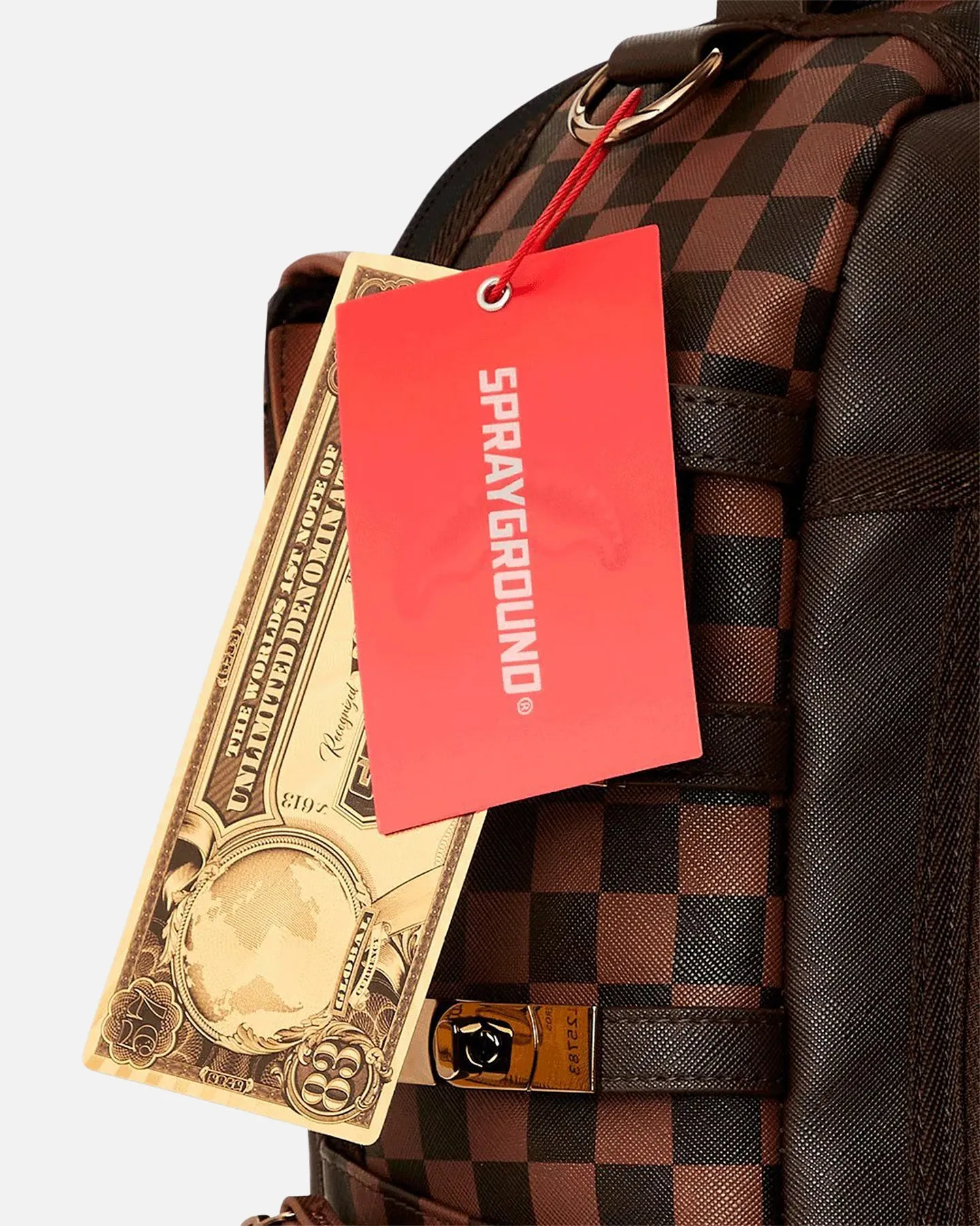 Sprayground Brown Checkered Special Ops Backpack Brown