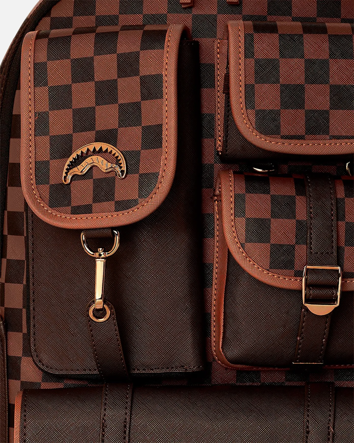 Sprayground Brown Checkered Special Ops Backpack Brown