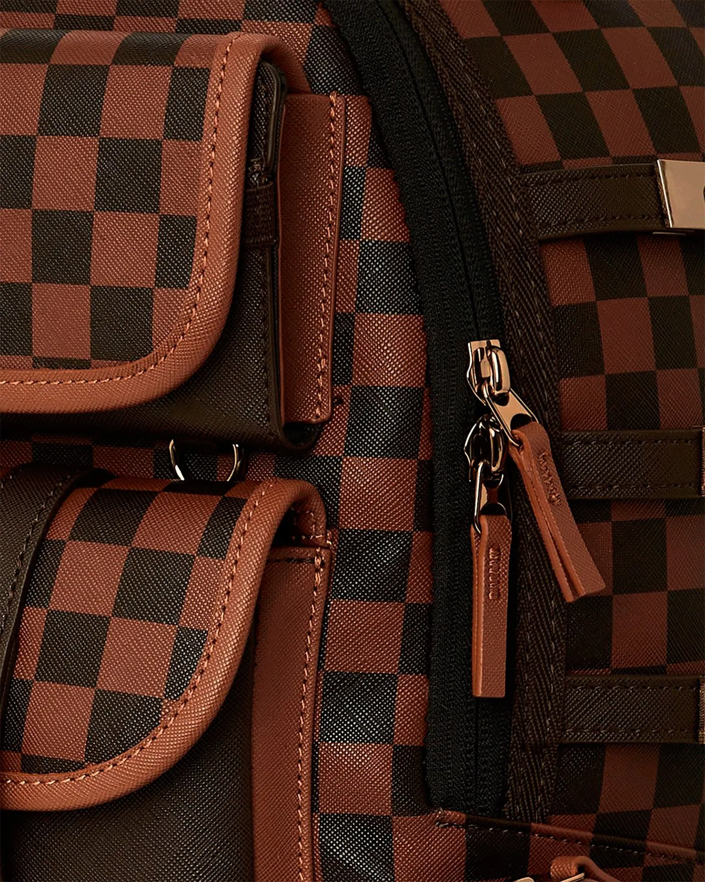 Sprayground Brown Checkered Special Ops Backpack Brown